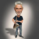 Full Body Caricature with One Color Background