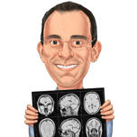 Dessin de caricature de radiologue