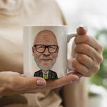 Portrait d'homme caricature à partir de photos - Cadeau de tasse caricature