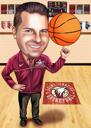 Карикатурный портрет тренера по фотографии для индивидуального логотипа спортивного бизнеса