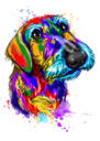 Caricatura ad acquerello Memorial Fox Terrier personalizzabile da foto con Halo