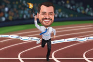 Retrato de dibujos animados de persona corriendo