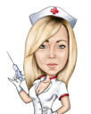 Dibujo de dibujos animados de enfermera de color