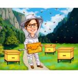 Cadou personalizat de caricatură apicultor