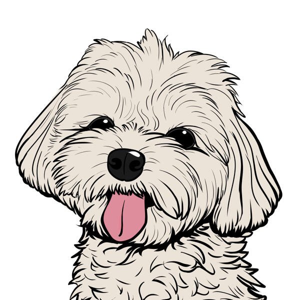 Farbige Hunde-Umriss-Cartoon-Zeichnung