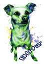 Pielāgota suņu karikatūra - pasteļto akvareļu stila pilna ķermeņa daļa
