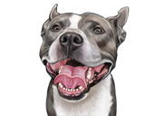 Caricatură canină personalizată în stil de culoare din fotografii pentru cadou pentru iubitorii de câini