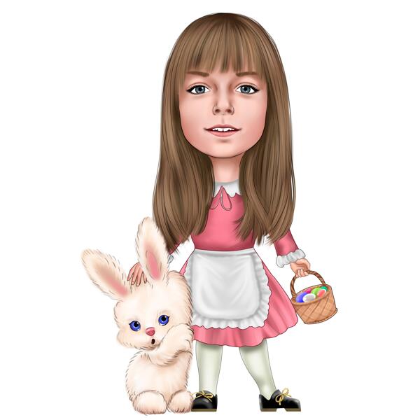 Easter Caricature with Bunny