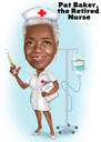 Full Body Nurse Cartoon Portrait