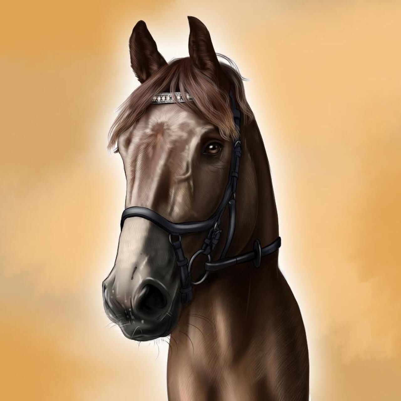 Poster de retrato de cavalo em desenho de lápis de