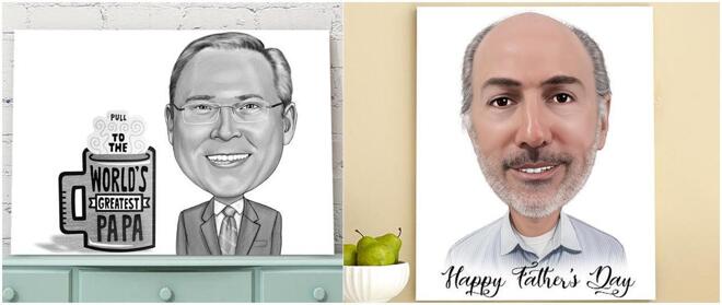 Father&#039;s Day Caricature Canvas