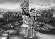 Svart och vitt indiskt par