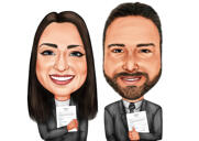 Two Business Partners Caricature