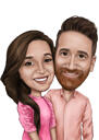 Pencil Couple Caricature Drawing