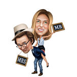 Herr und Frau Paar mit Tellern