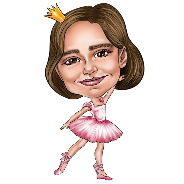Caricature de ballerine en couleur à partir d'une photo
