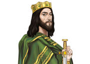 Portret personalizat al regelui desenat din fotografii