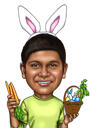 Glad påsk tecknad porträtt