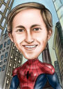 Caricatura di Super Hero Kid da foto con sfondo personalizzato