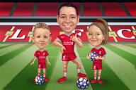 Cheerleader Familie Karikatuur