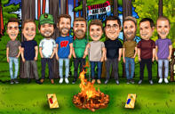 Caricatura dello sposo con hobby personali
