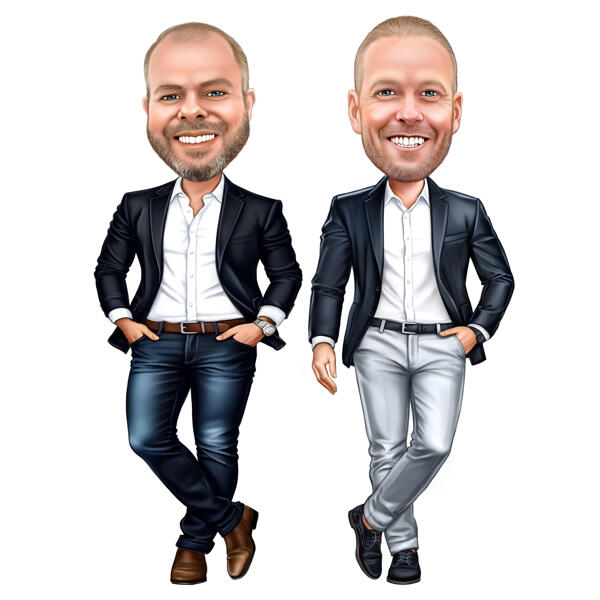 Zakelijke partner cartoon karikatuur