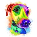 Dessin aquarelle de tatouage de chien d'après photo