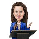 Konverentsi esineja karikatuur fotolt