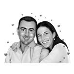 Coppia romantica disegno in bianco e nero