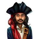 Caricatura pirata para fanáticos de Piratas del Caribe