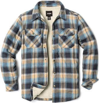 4. For those who deserve an extra dose of warmth- CQR Men's Plaid Flannel Shirt Jacket-0