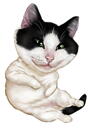 Tekening van een kattenkarikatuur in vol lichaam
