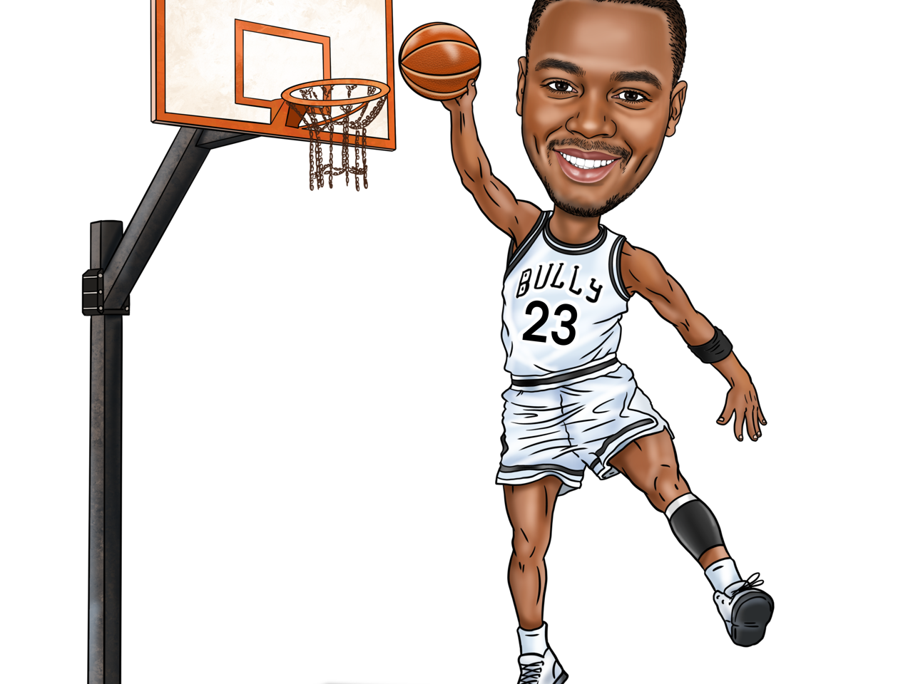 Caricatura de jogador de basquete