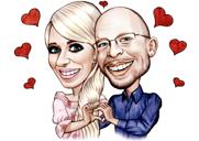 Funny Anniversary Caricature of Couple from Photos