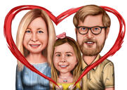 Paar mit Kind Liebe Cartoon Karikatur