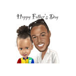 Papà con bambino - Regalo personalizzato per la caricatura della festa del papà dalle foto