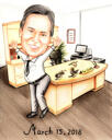 Caricatura divertente del manager con fumetto