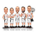 Basketball Group Caricature of Friends