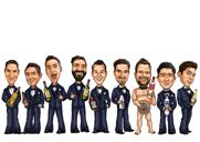 Caricatura del gruppo di testimoni dello sposo