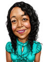 Caricatura de mujer de cabello rizado en estilo de color de fotos