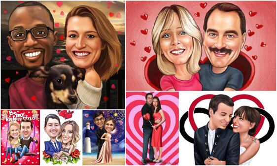 Valentines Day Caricatures