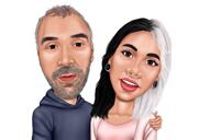 Karikatura páru z fotografie
