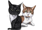 Kaks kassi karikatuurportreed lihtsa taustaga fotodelt