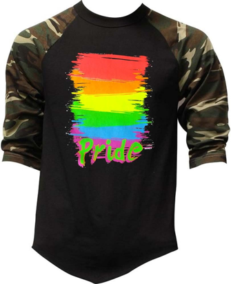 8. T-shirt de basebol do Orgulho Arco-Íris-0