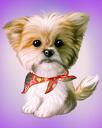 Custom Dog Cartoon Caricature with One Colored Background