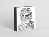 Happy Father's Day Caricature Gift in Black and White Style on Canvas