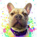 French Bulldog Natural Watercolor Portrait from Photo