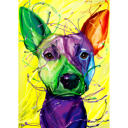 Caricatura ad acquerello di Basenji arcobaleno