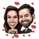 Caricatura divertida de pareja