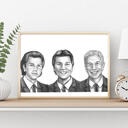 Melnbalts ģimenes portrets no fotoattēliem plakāta drukas dāvana
